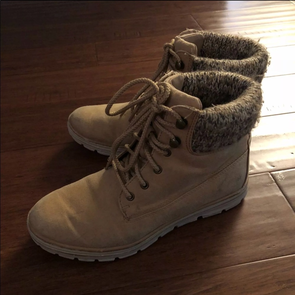 Tan sweater boots